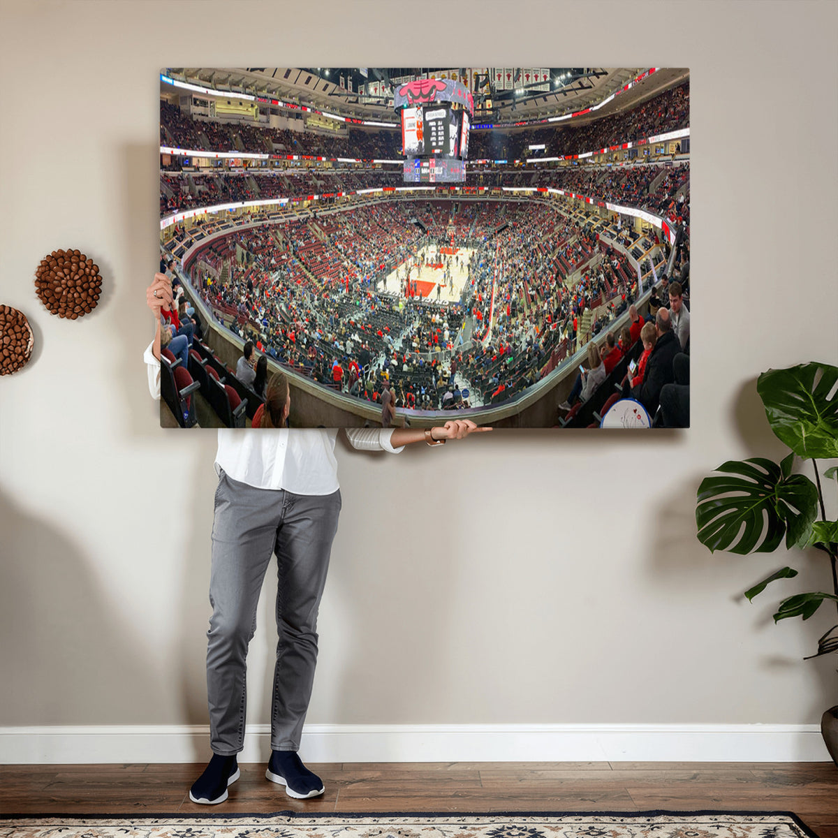 43481-MGV-CV-36X24 - United Center Chicago Bulls Stadium Wall Art Canvas Print