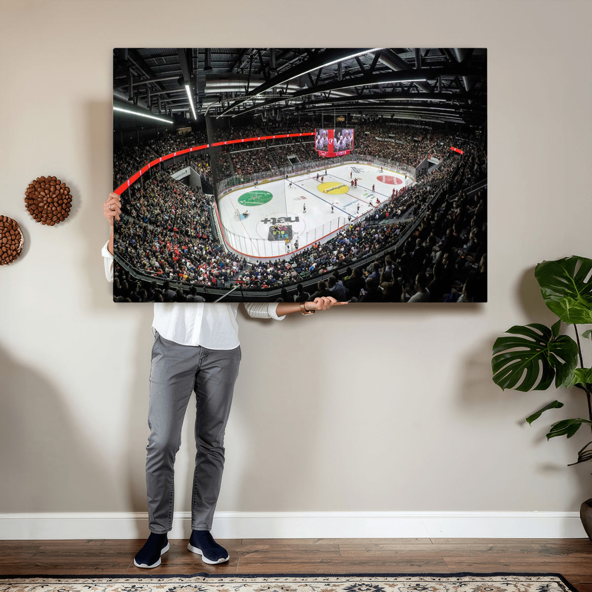 46282-MGV-CV-36X24 - Vaudoise Lausanne Ice Hockey Arena Stadium Wall Art Canvas