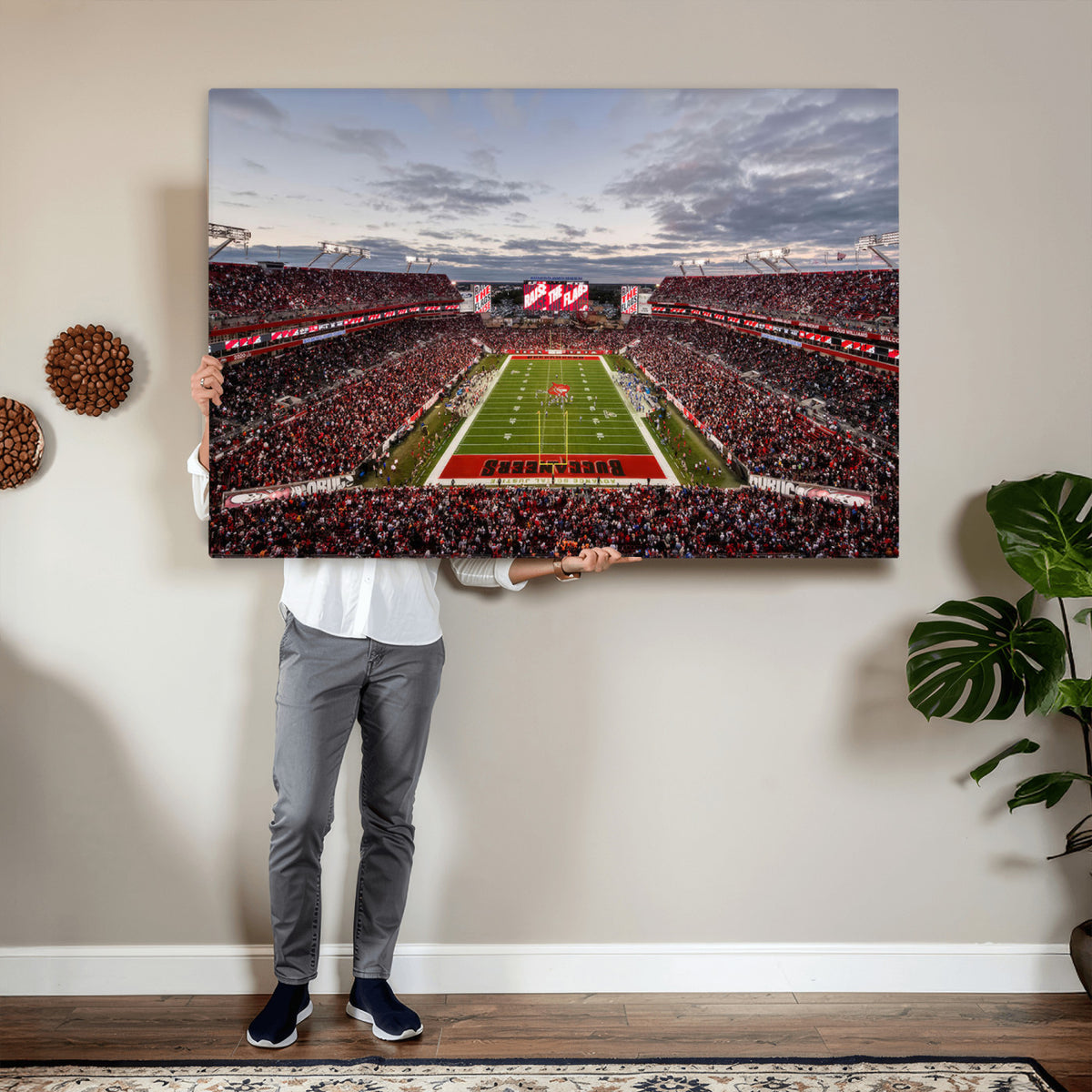 35698-MGV-CV-36X24 - Florida Tampa Raymond James Stadium Wall Art Canvas Print - NFL Football Stadium Print Canvas