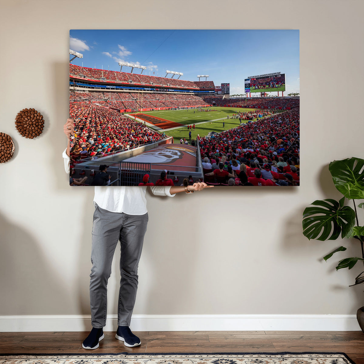 65229-MGV-CV-36X24 - Florida Tampa Raymond James Stadium Wall Art Canvas Print - NFL Football Stadium Print