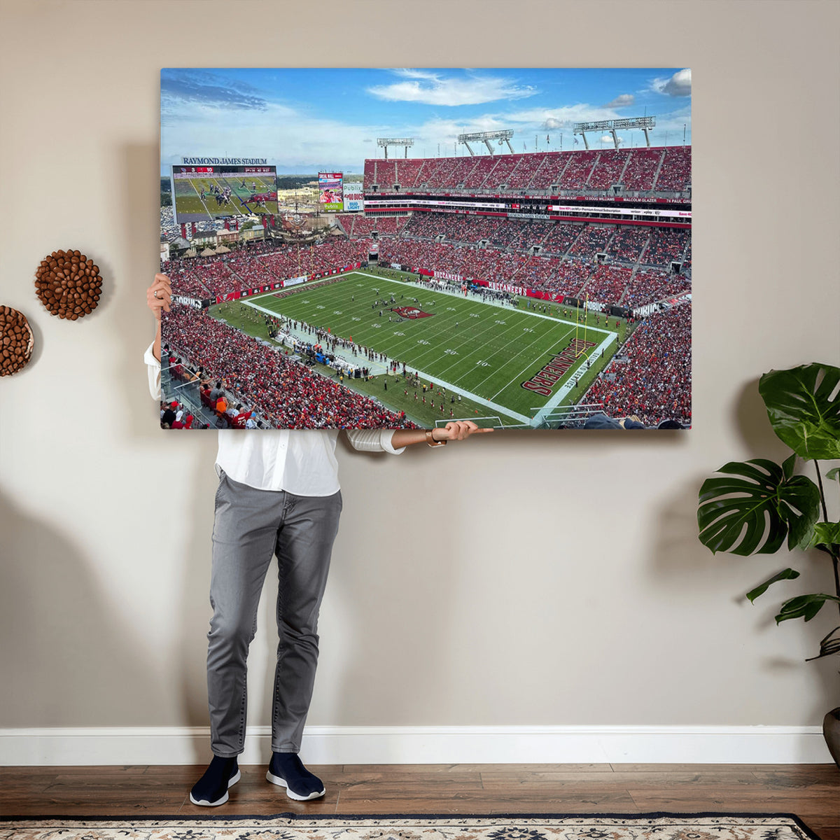 52828-MGV-CV-36X24 - Florida Tampa Raymond James Stadium Wall Art Canvas Print - NFL Football Stadium Print Canvas