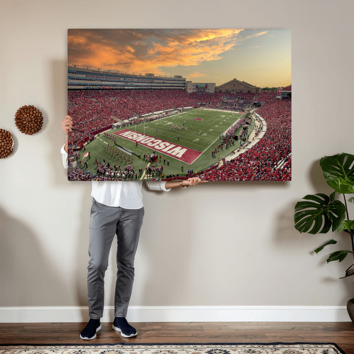 41472-MGV-CV-36X24 - Camp Randall Stadium Wisconsin Badgers Large Wall Art Canvas Print | College Football Stadium Wall
