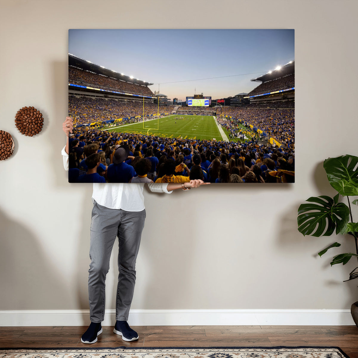 41853-MGV-CV-36X24 - Pittsburgh Panthers Football Team Print - Pittsburgh Acrisure Stadium Wall Art Canvas Print