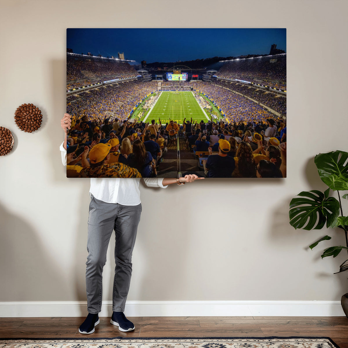 62297-MGV-CV-36X24 - Pittsburgh Panthers Football Team Print - Pittsburgh Acrisure Stadium Wall Art Canvas Print
