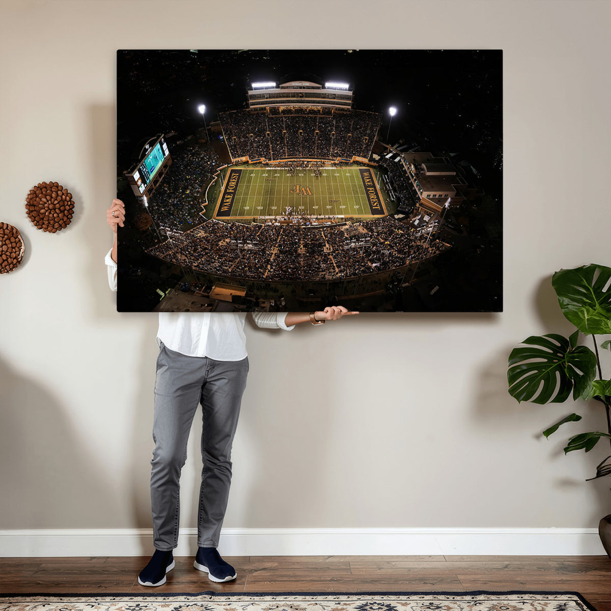 20605-MGV-CV-36X24 - Wake Forest University Demon Deacons Canvas Print, Football Team Wall Art
