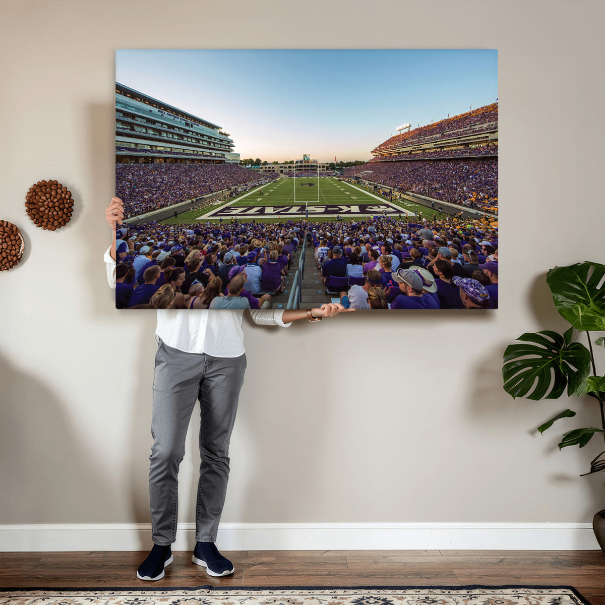 82792-MGV-CV-36X24 - Kansas State University Wildcats Football Team Print - Manhattan Bill Snyder Family Football Stadium