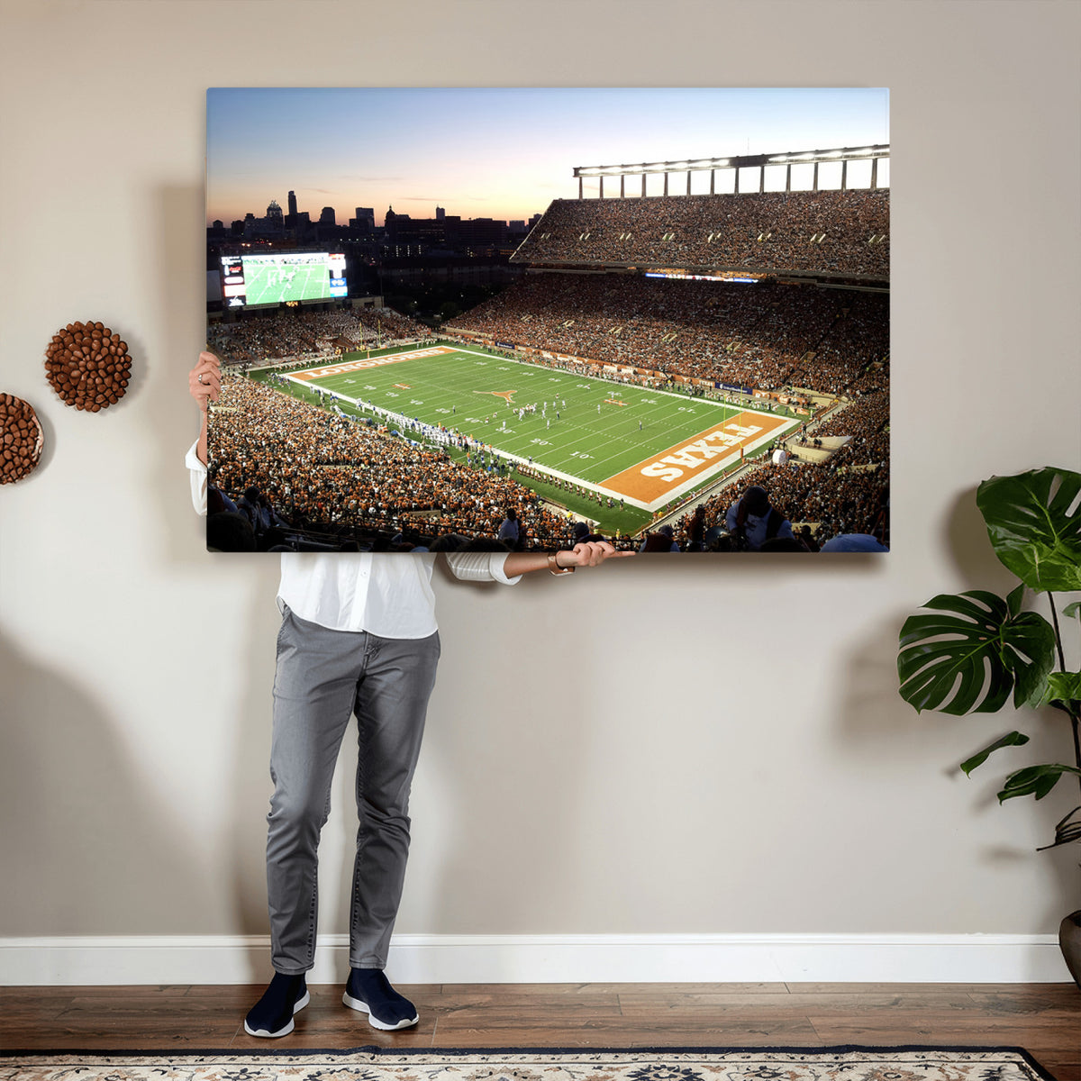 11455-MGV-CV-36X24 - Darrell K Royal-Texas Memorial Stadium Canvas Wall Art - Texas Longhorns Football Match