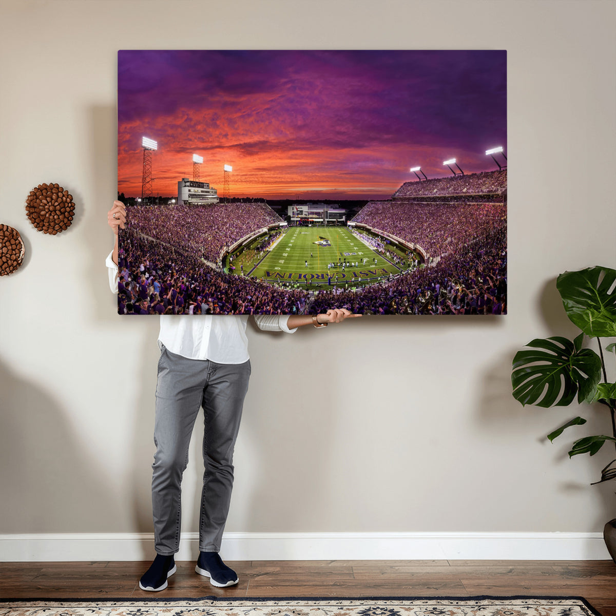 88575-MGV-CV-36X24 - East Carolina University Pirates Football Print Canvas- Greenville Dowdy-Ficklen Stadium Wall Art