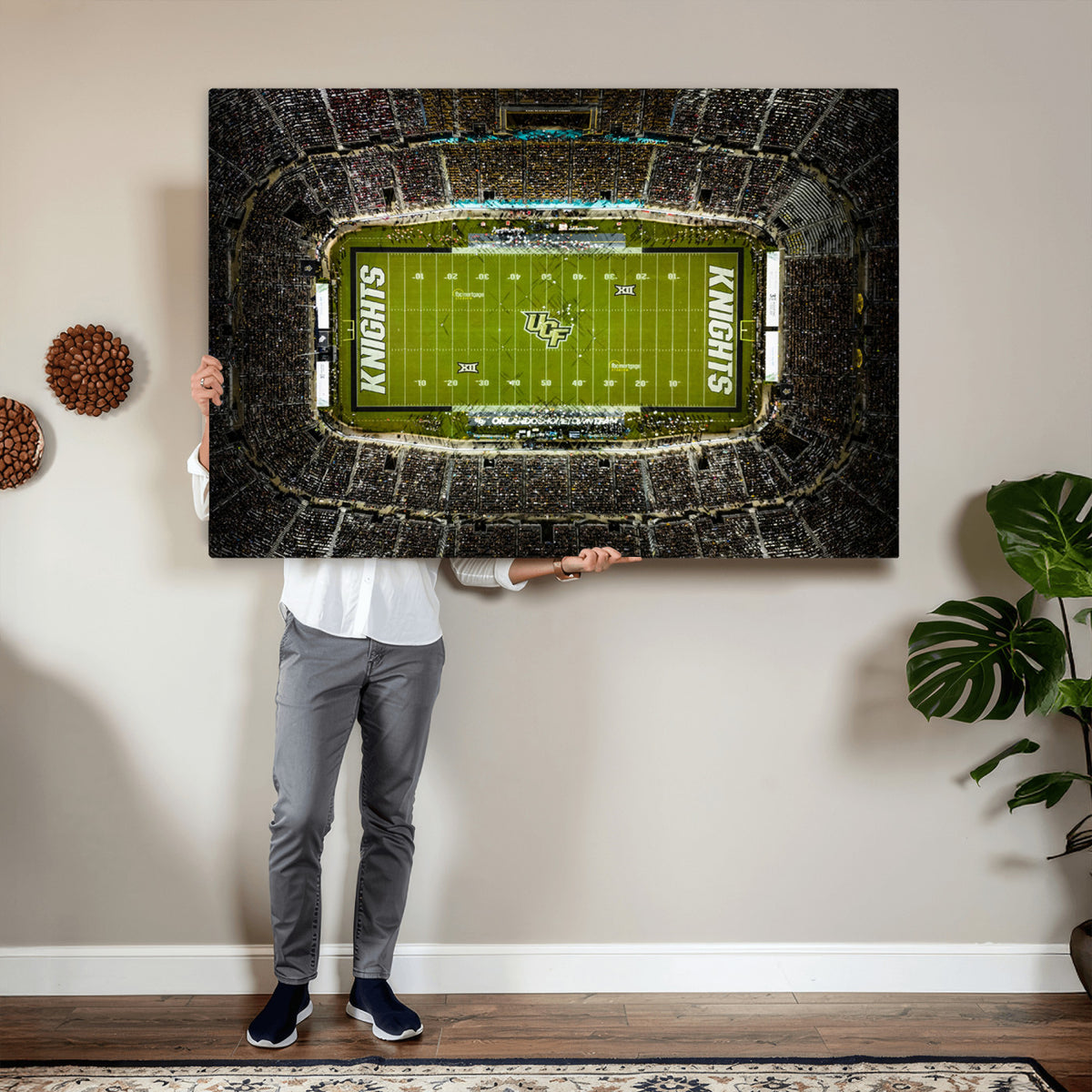 58050-MGV-CV-36X24 - UCF Knights Football Team Print - Orlando FBC Mortgage Stadium Wall Art, UCF Knights Canvas Print