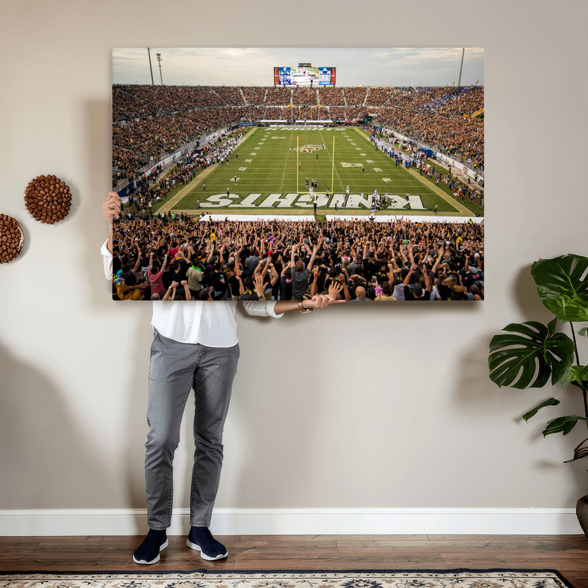 38659-MGV-CV-36X24 - UCF Knights Football Team Print - Orlando FBC Mortgage Stadium Canvas Print
