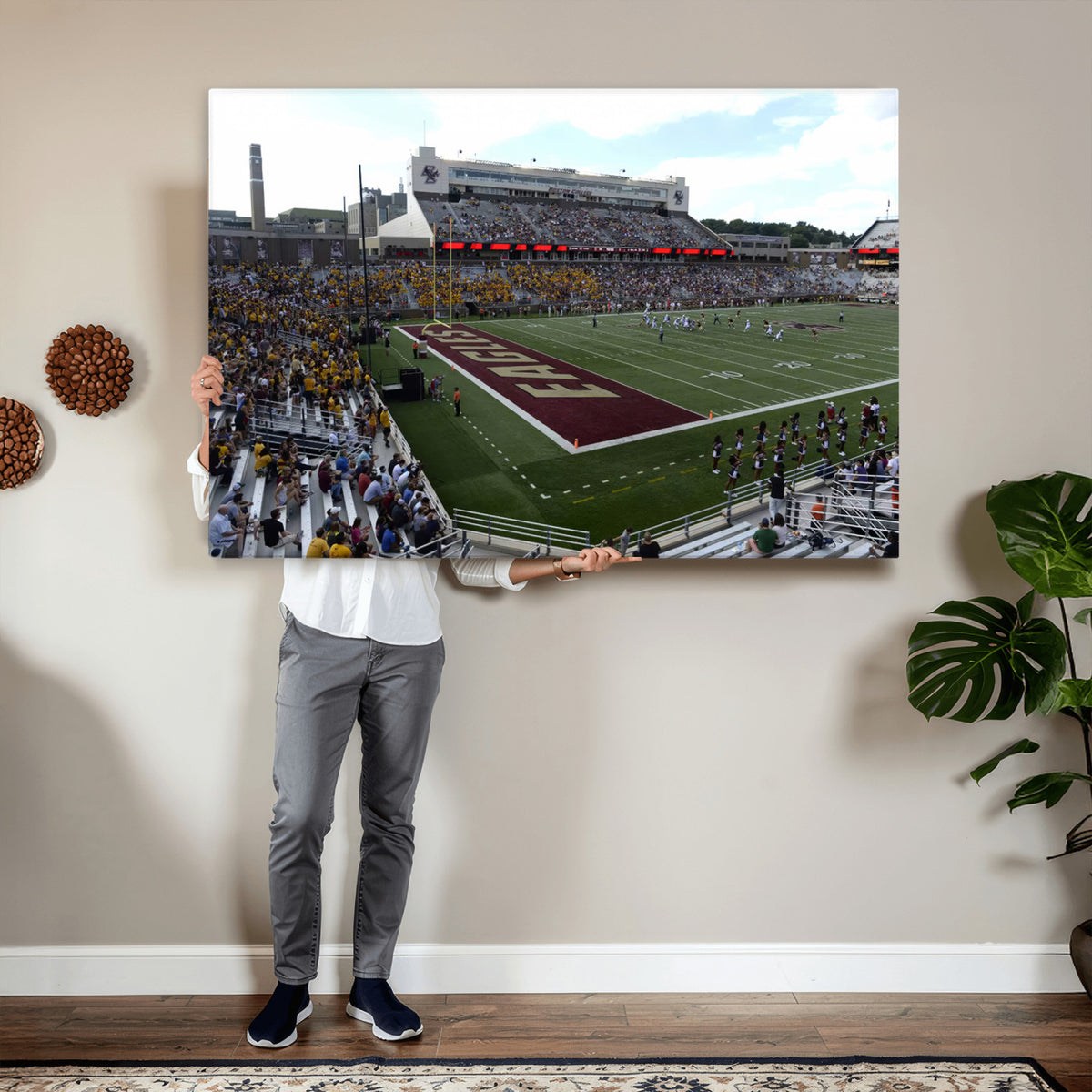 61503-MGV-CV-36X24 - Boston College Eagles Football Team Print - Boston Alumni Stadium Wall Art Canvas Print