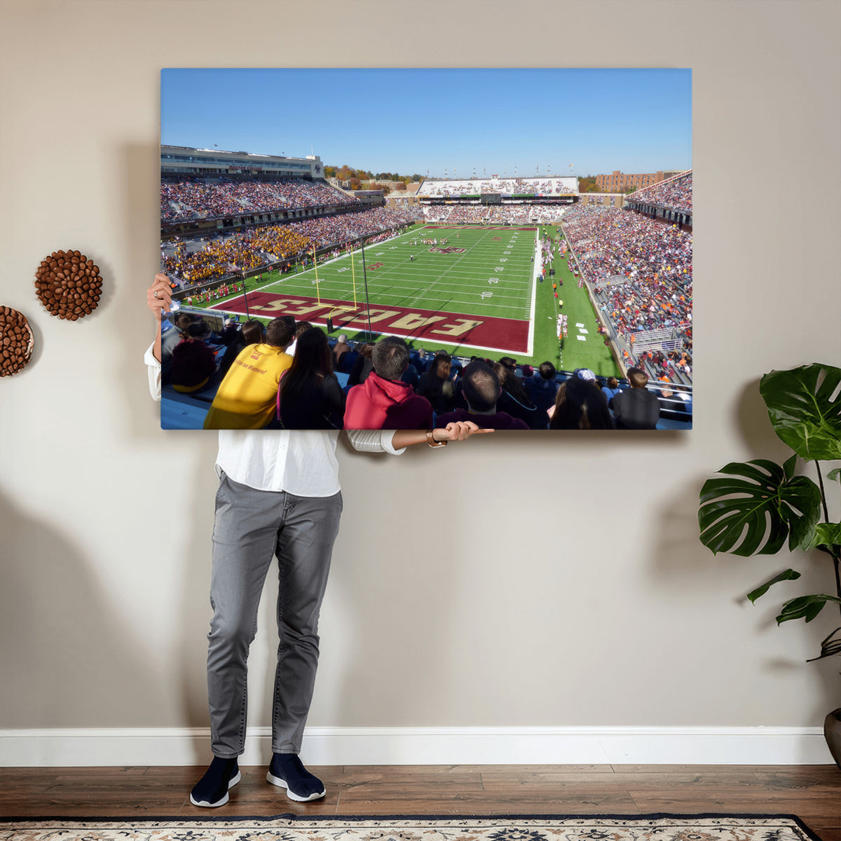78117-MGV-CV-36X24 - Boston College Eagles Football Team Print - Boston Alumni Stadium Wall Art Canvas Print