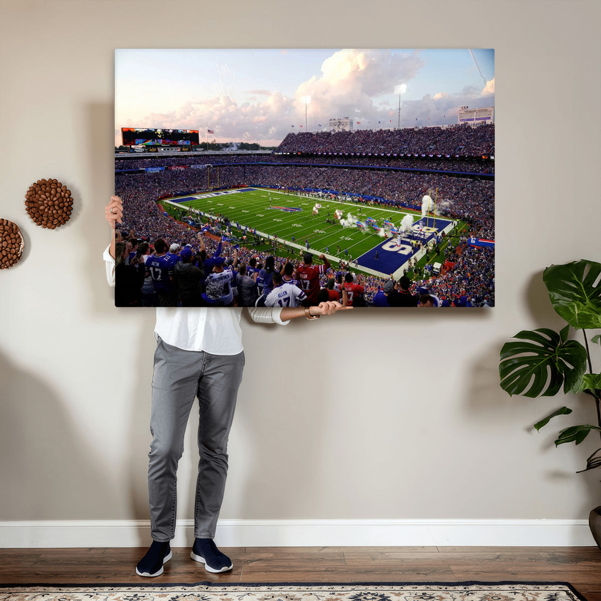 64066-MGV-CV-36X24 - Buffalo Bills Football Team Print - Buffalo Highmark Stadium Wall Art Canvas Print