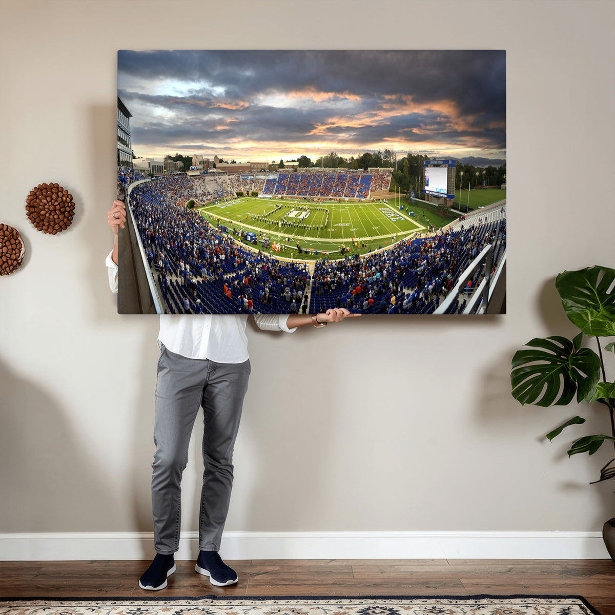 60433-MGV-CV-36X24 - Duke University Blue Devils Football Team Print, Durham