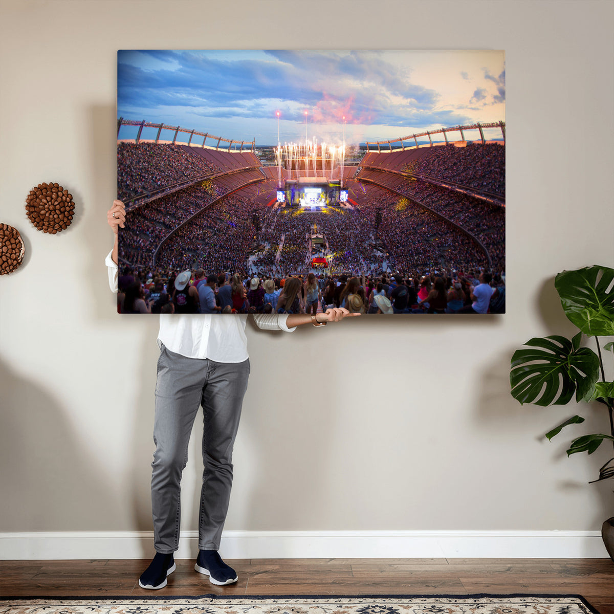 24689-MGV-CV-36X24 - Denver Broncos Football Team Print Canvas, Empower Field