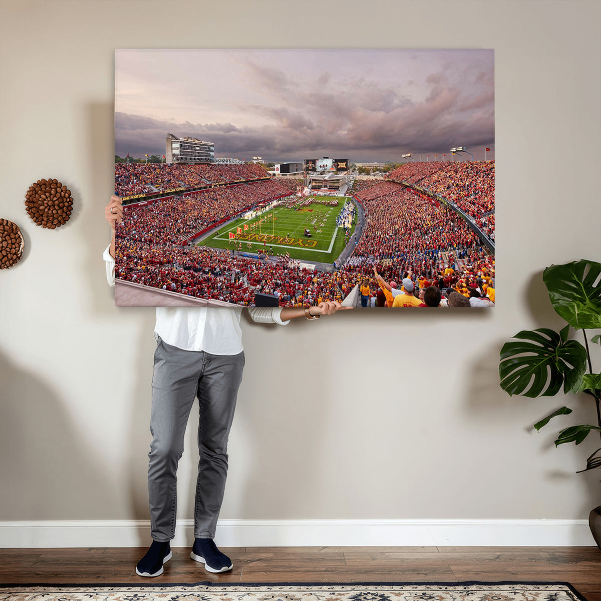 50373-MGV-CV-36X24 - Iowa State University Cyclones Football Team Print, Ames