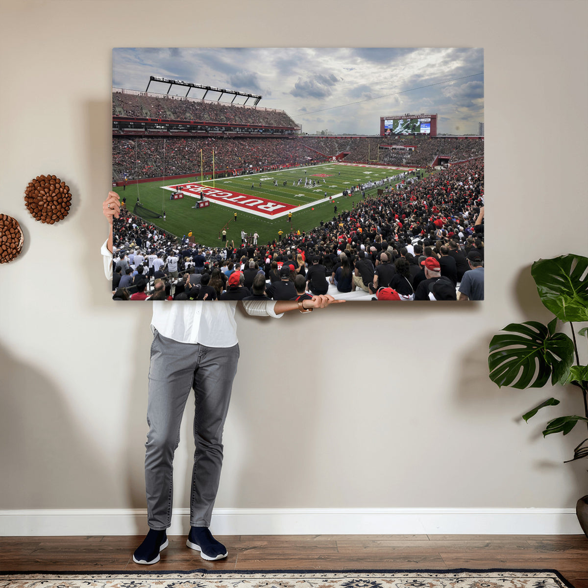 66777-MGV-CV-36X24 - Rutgers Scarlet Knights Football Team Print, SHI Stadium