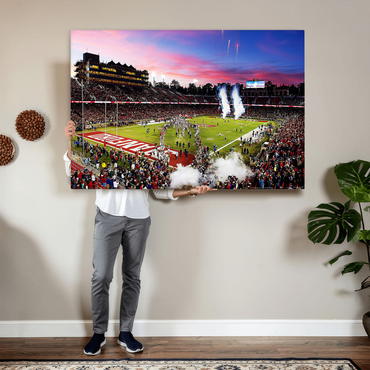 25557-PAN-FL-20X10 - Stanford University Cardinal Football Team Print - Stanford Stadium Wall Art Canvas Print