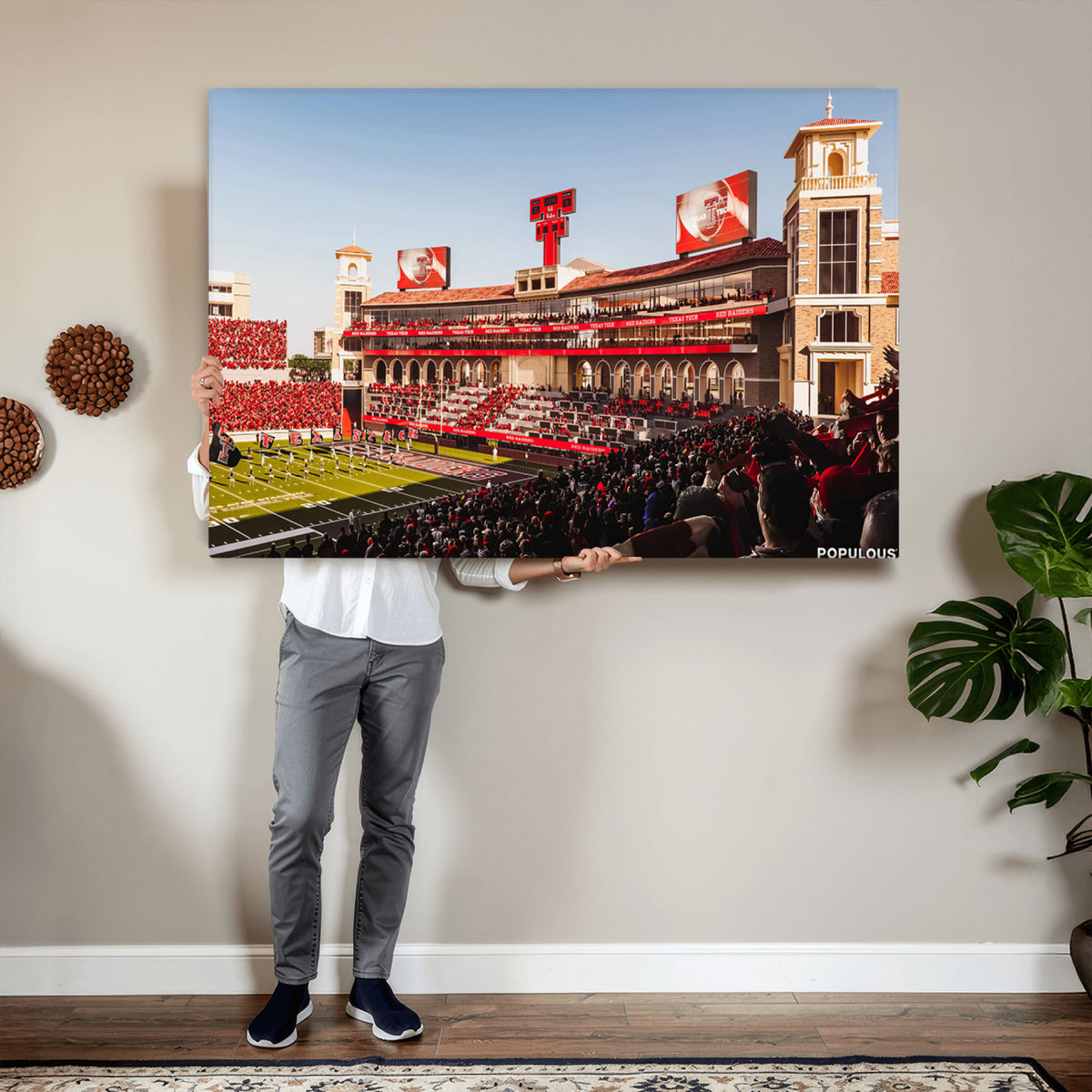 89744-PAN-FL-20X10 - Jones AT&T Stadium Texas Tech Red Raiders Wall Art | Large Att Stadium Canvas Print | College
