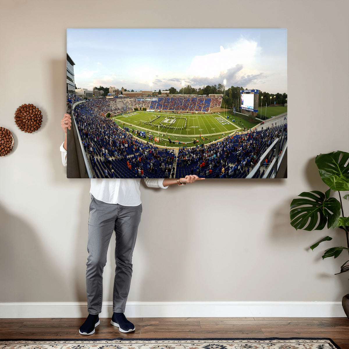 44850-MGV-CV-36X24 - The Duke University Blue Devils Football Team Print, Durham