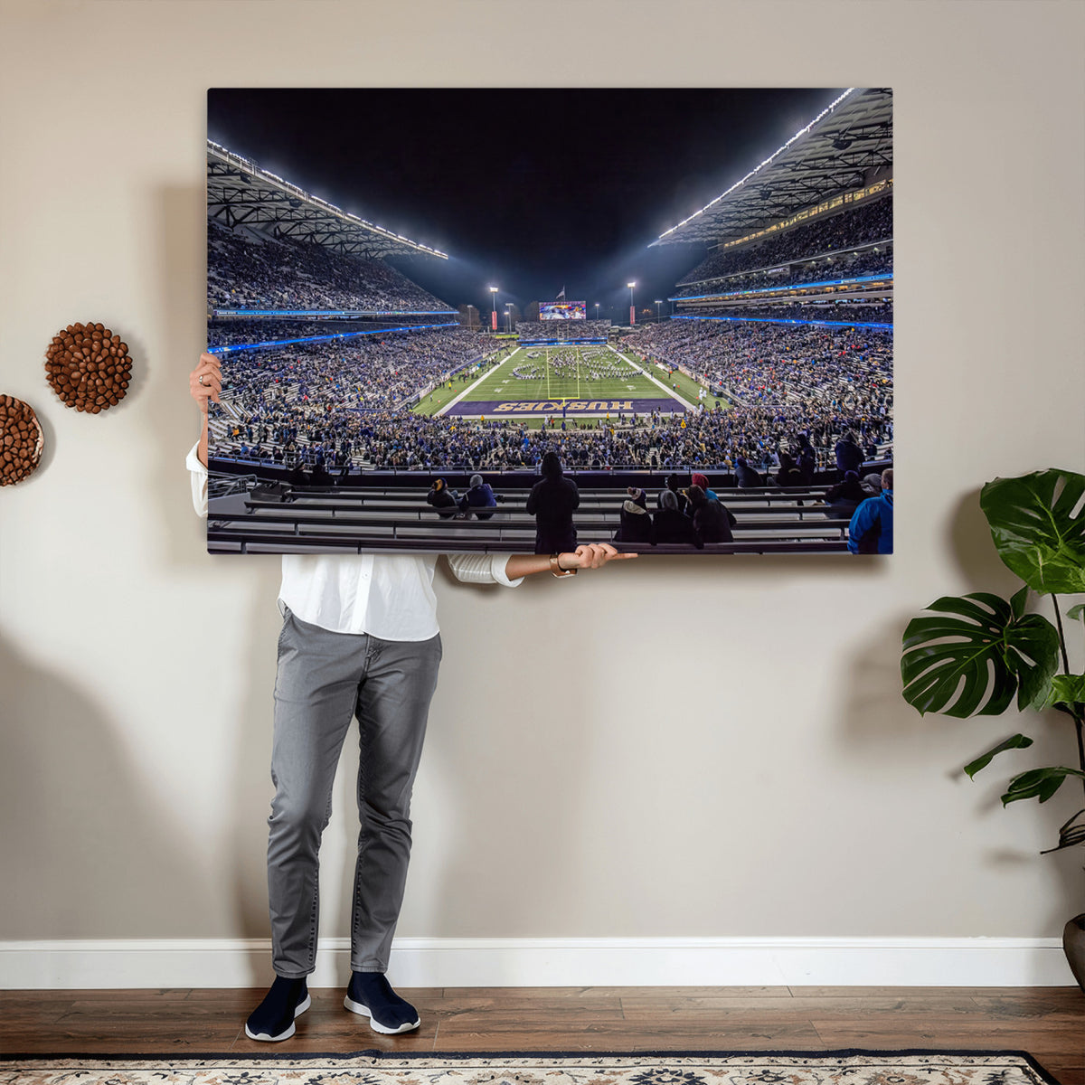 85780-MGV-CV-36X24 - The University of Washington Huskies Football Team Print, Extra Large Game Room Wall Decor