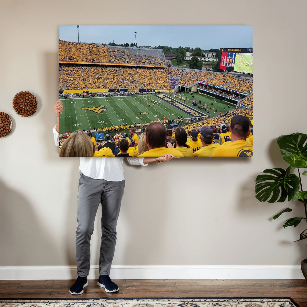 18056-MGV-CV-36X24 - Puskar Stadium Canvas Print Wall Art, Morgantown Print