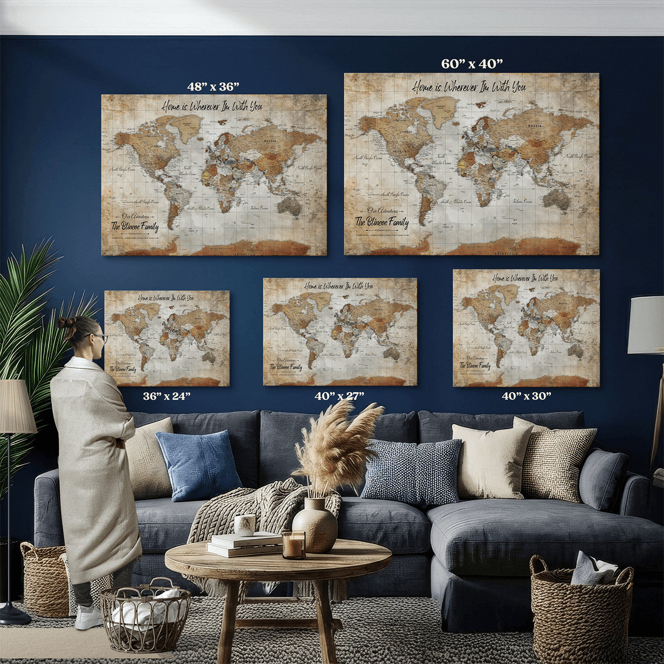 19217574-MGV-CV-36X24 - Personalized Push Pin World Map Wall Art Canvas Print with Pins – Customize  Travel Tracker Map for Home and Office Décor