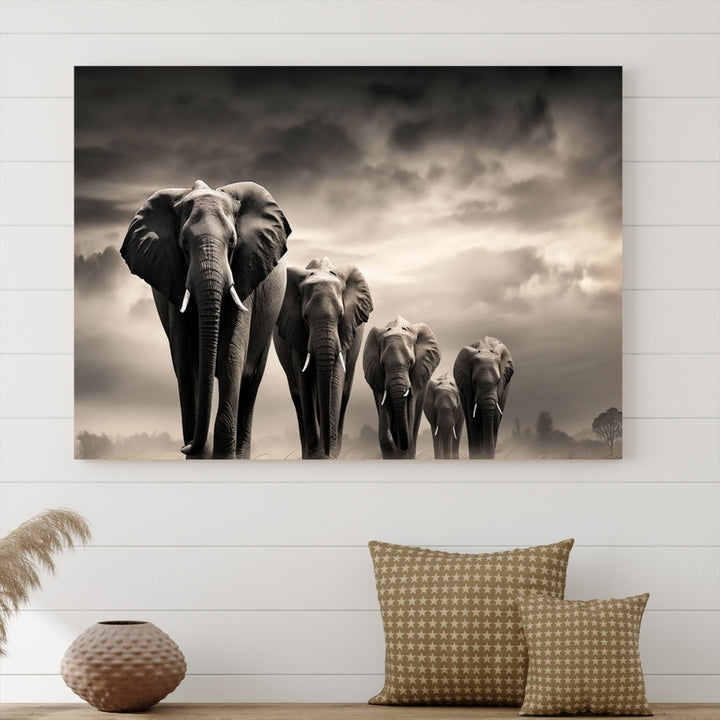 Elephants Wall Art Canvas Print