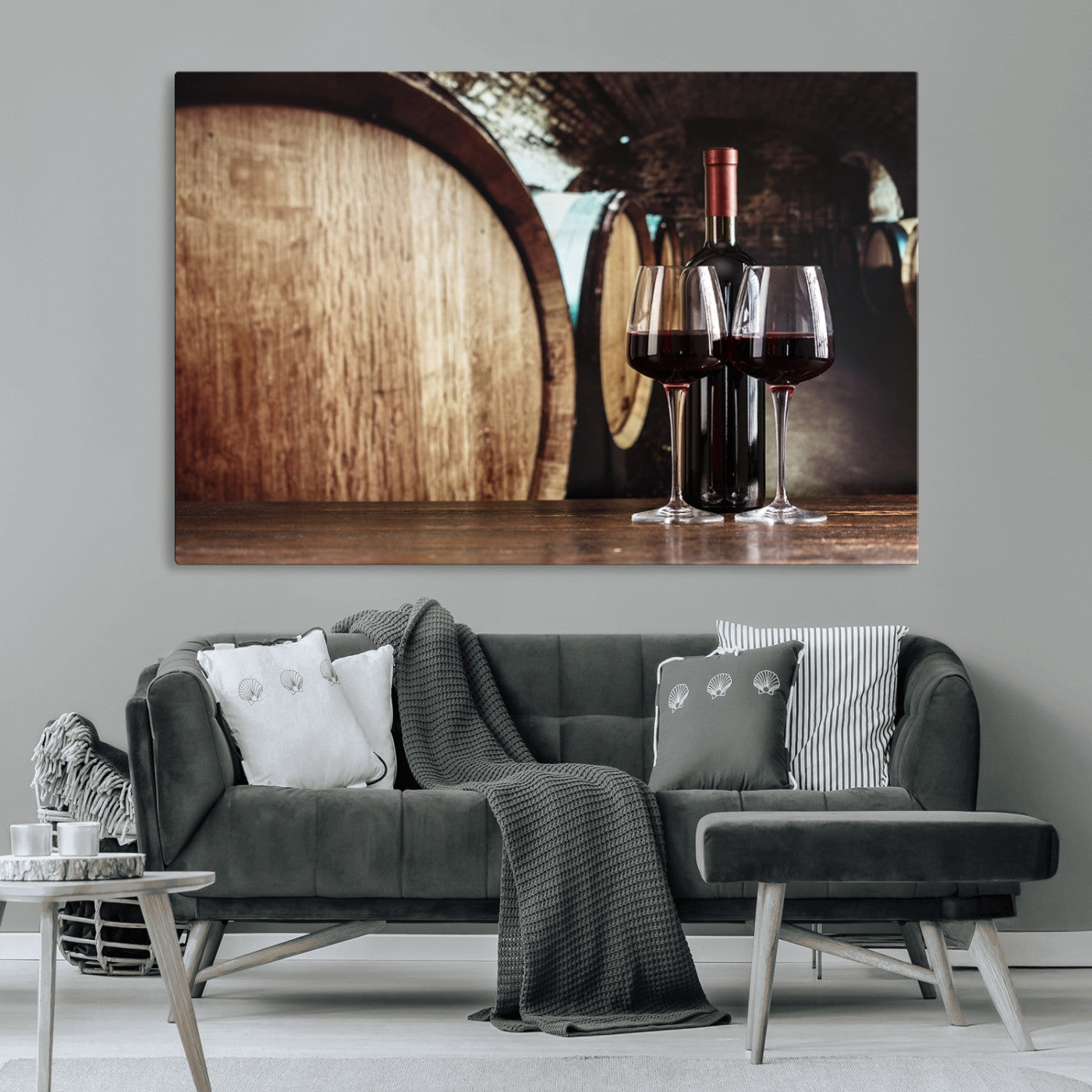 MGV-CV-36X24 - Wine and Barrel Wall Art Canvas Print