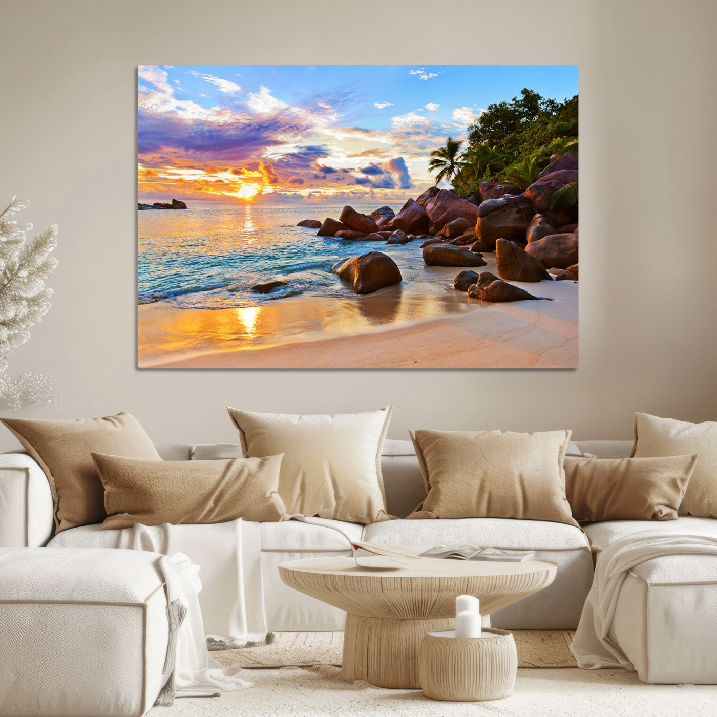 43209-MGV-CV-36X24-Tropical Island Beach Sunset Canvas Print