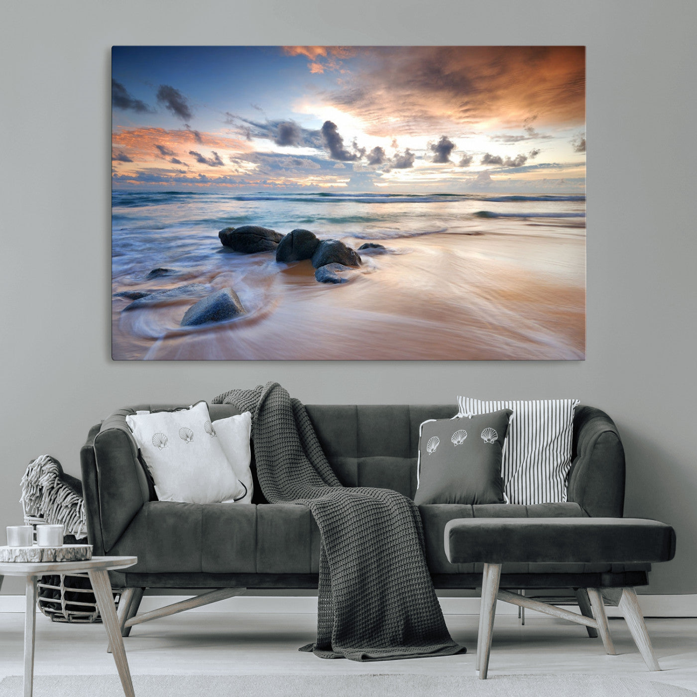 MGV-CV-36X24 - Serene Weather On The Beach Wall Art Canvas Print