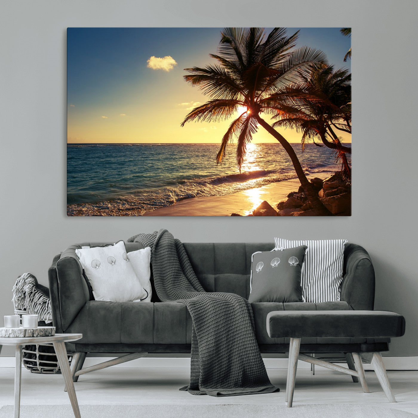 MGV-CV-36X24 - Sunset Palm Trees Wall Art Canvas Print