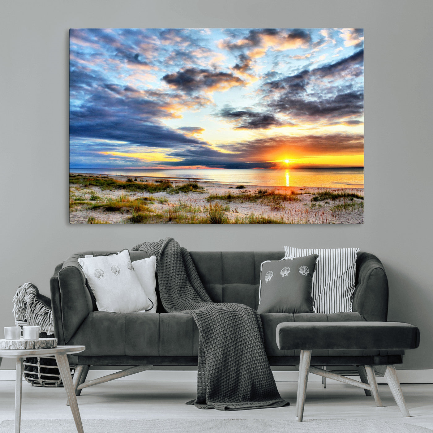 MGV-CV-36X24 - Sunset On The Ocean Wall Art Canvas Print