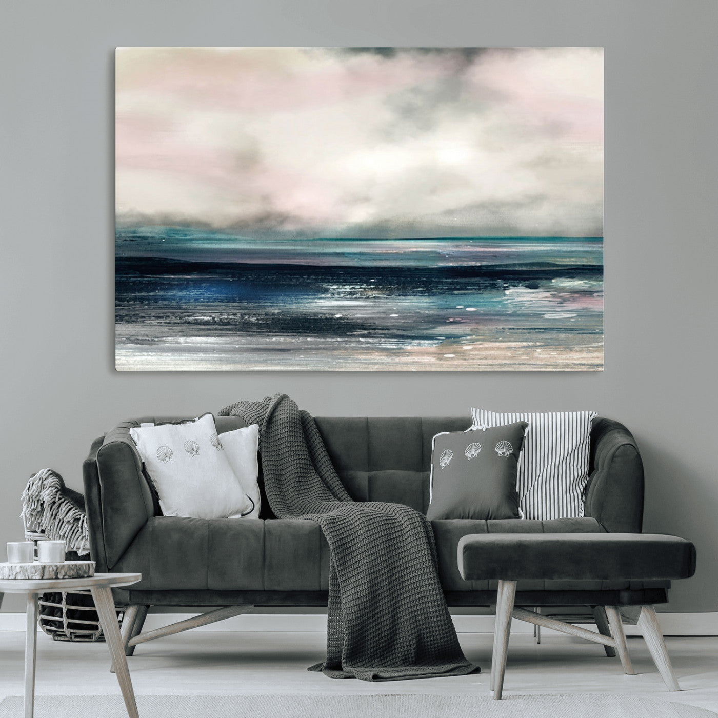 MGV-CV-36X24 - Abstract Ocean Wall Art Print – Modern Seascape Canvas Print – Minimalist Coastal Artwork