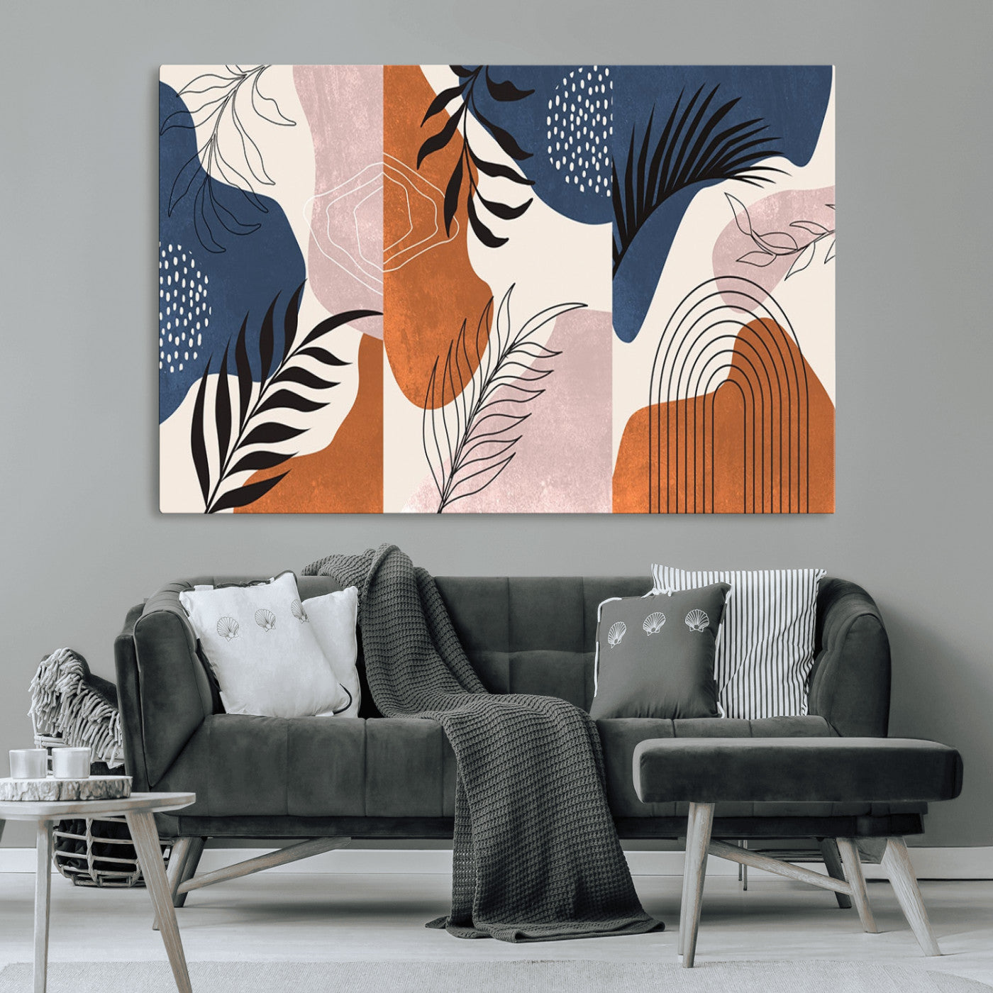 MGV-CV-36X24 - Boho Wall Art Canvas Print Set Mid-Century Prints Bohemian Wall Artwork Prints Boho Neutral,