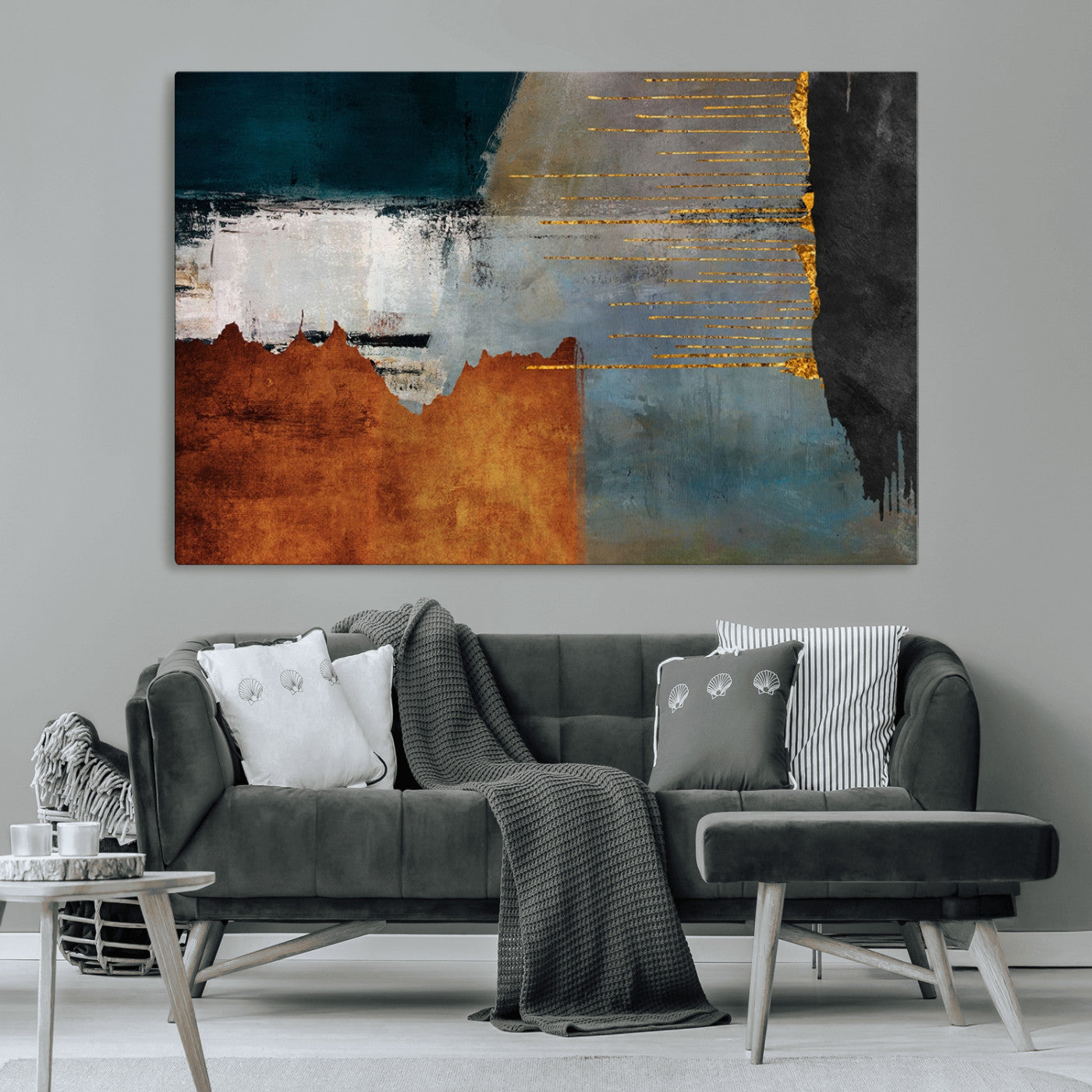 MGV-CV-36X24 - Modern Abstract Canvas Art Canvas Print - Framed and Ready to Hang Artwork for Contemporary Living Room or Office Decor