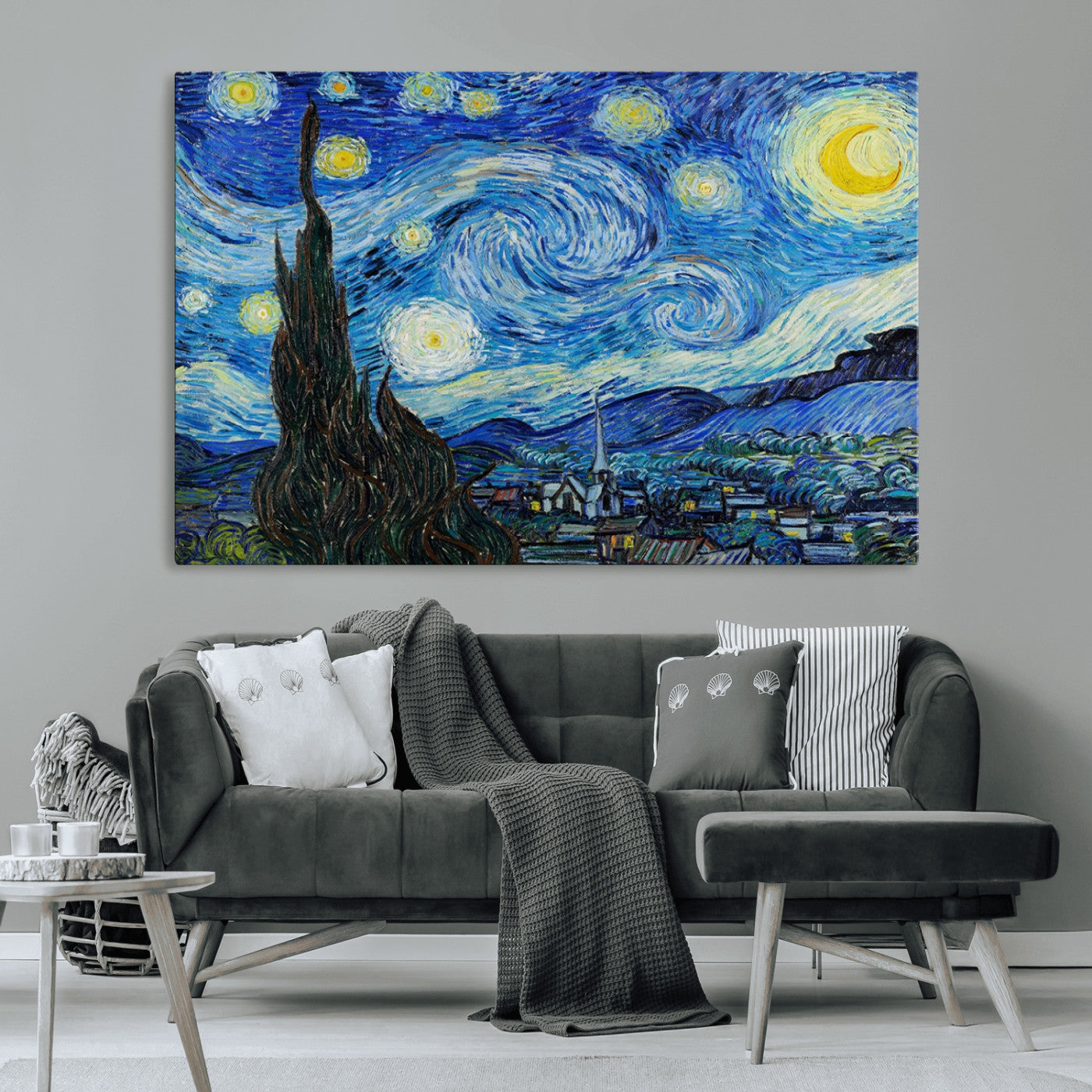 MGV-CV-36X24 - Vincent Van Gogh The Starry Night Abstract Wall Art Canvas Print