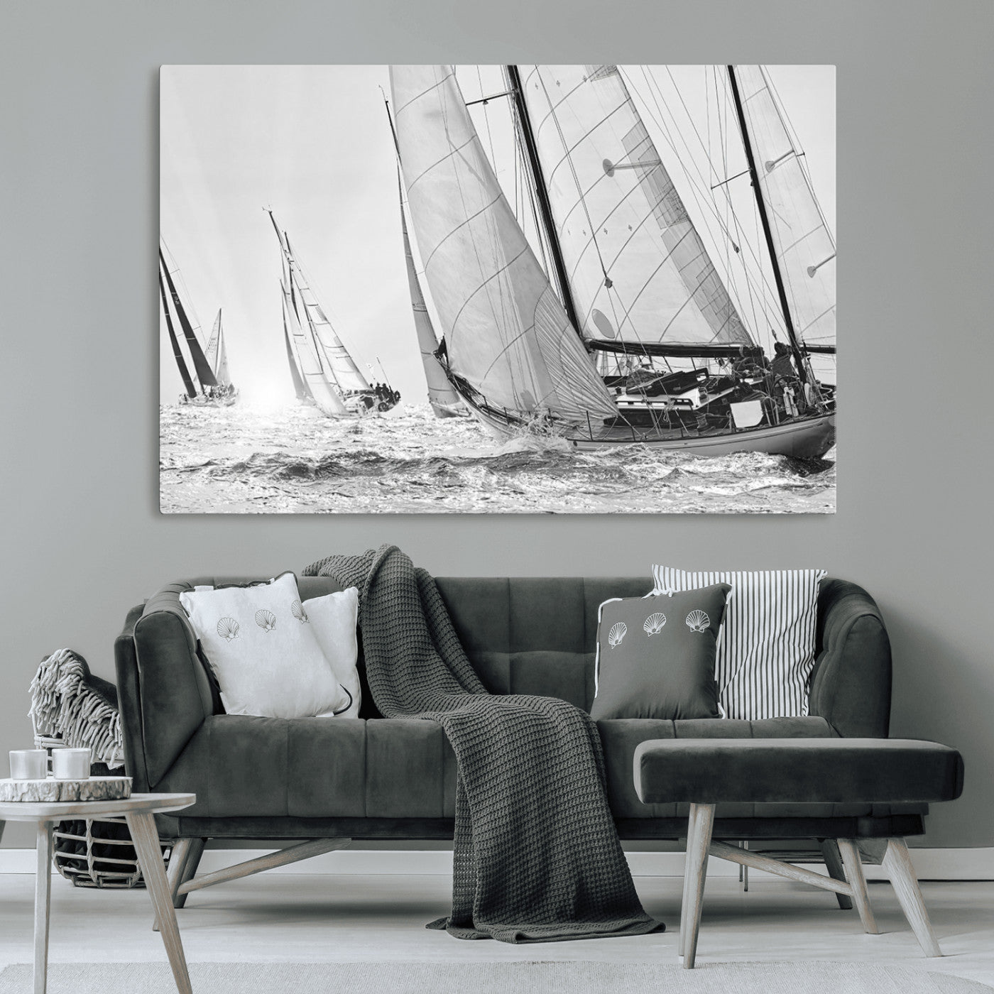 MGV-CV-36X24 - Yacht Sailboat Regatta Canvas Wall Art Canvas Print