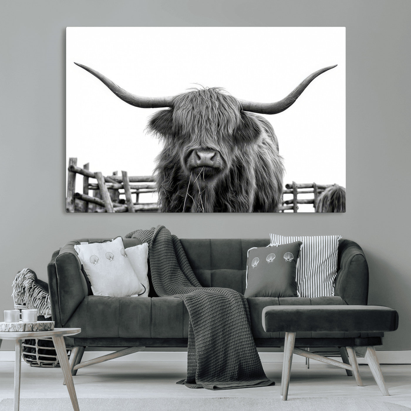 MGV-CV-36X24 - Longhorn Canvas Print, Bighorn Cow Wall Art Canvas Print
