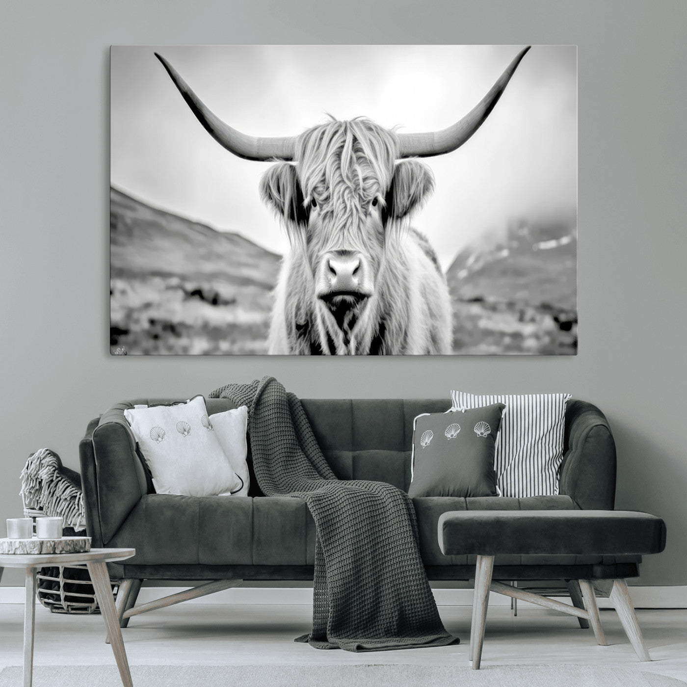 MGV-CV-36X24 - Scottish Cow Wall Art Canvas Print