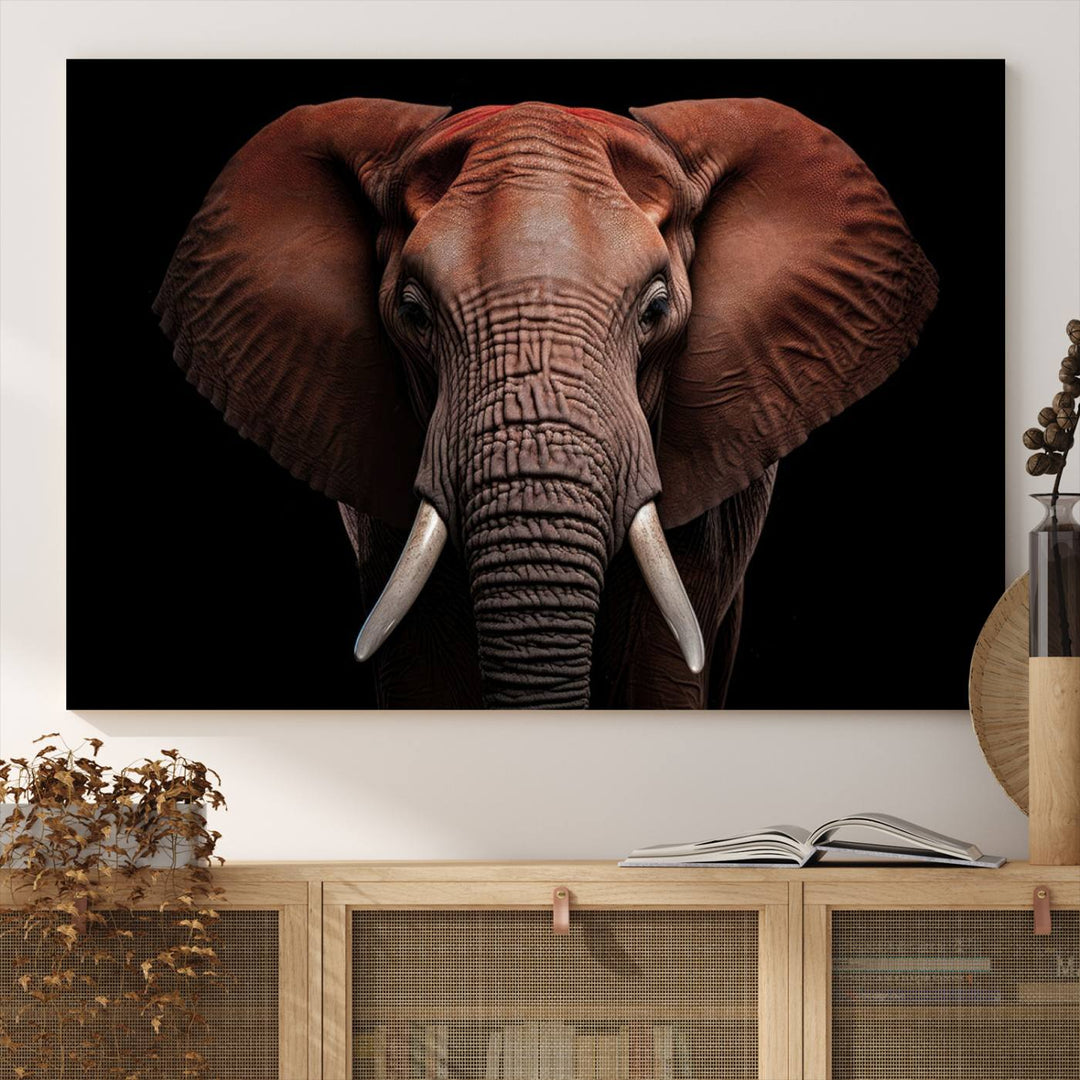 The Wild Elephant Wall Art Canvas Print is displayed prominently.