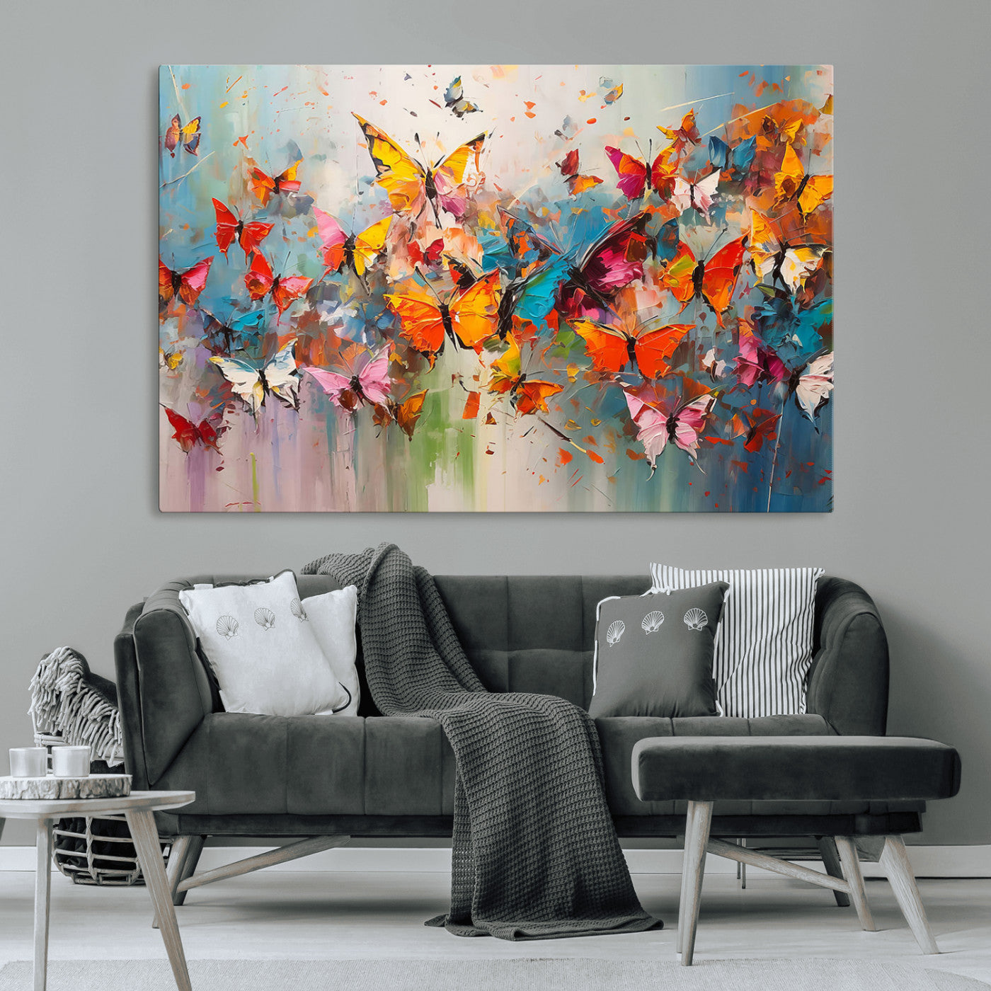 MGV-CV-36X24 - Abstract Butterfly Wall Art Canvas Print