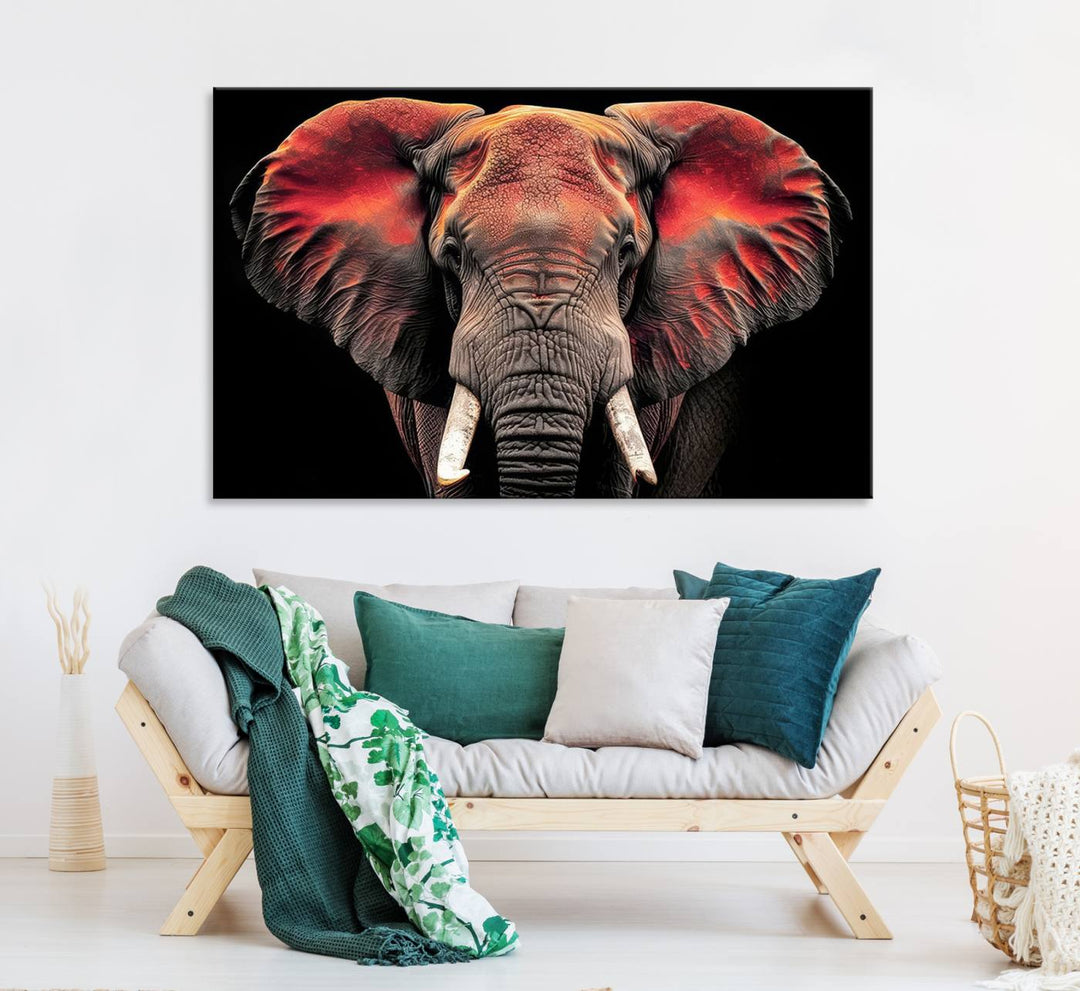 Elephant Wall Art Canvas Print, perfect for animal lovers.