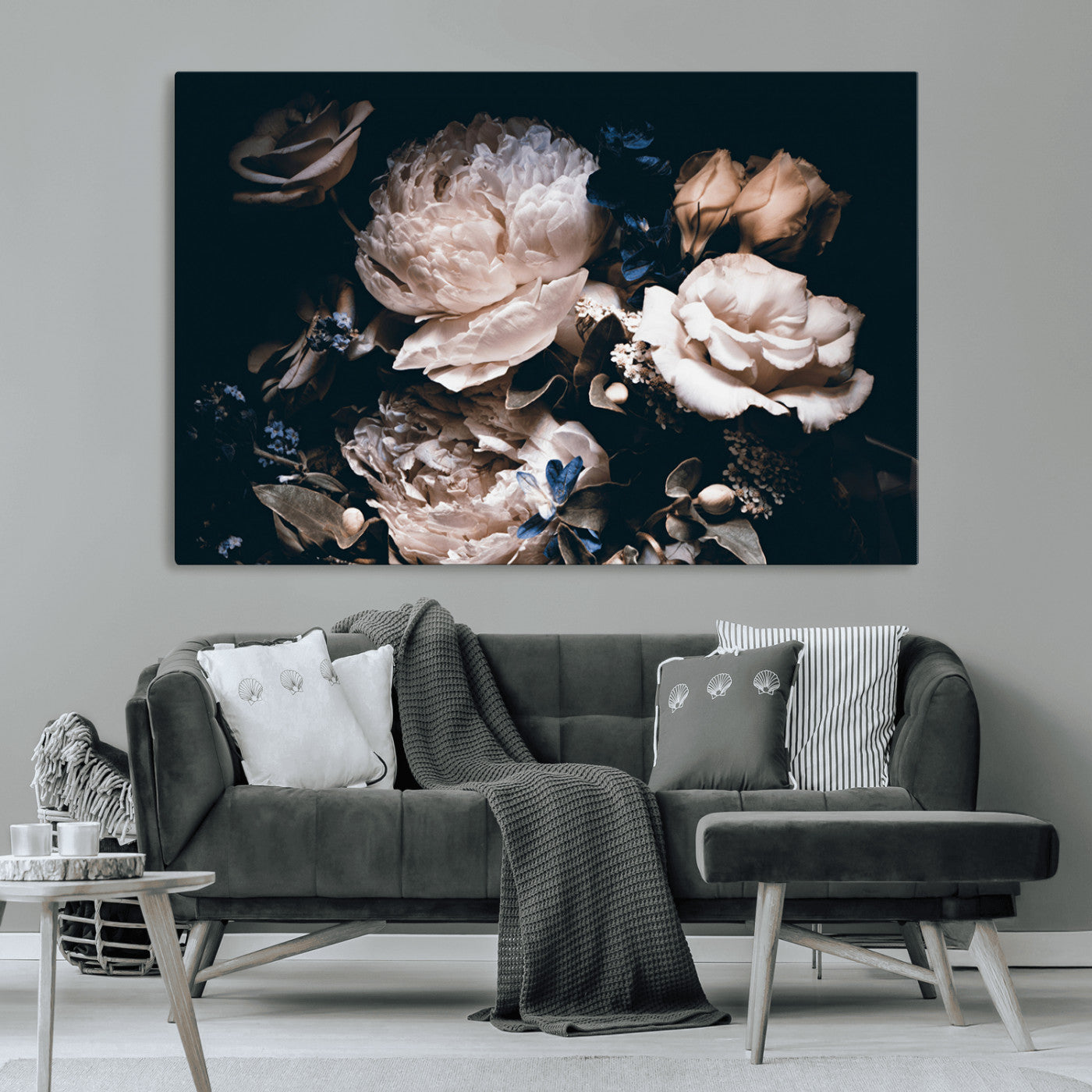 MGV-CV-36X24 - Pink Peonies Flowers Large Canvas Art Print