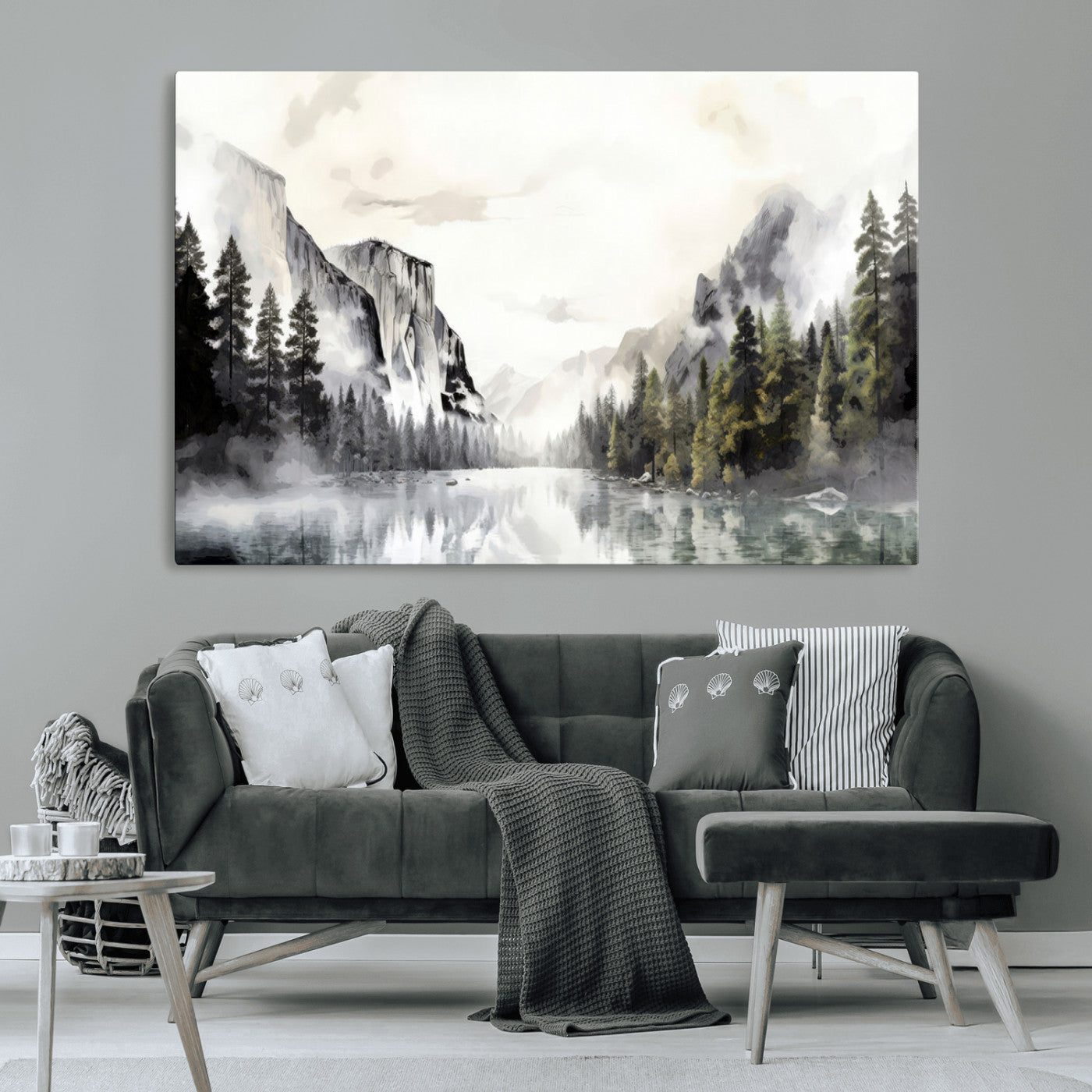 MGV-CV-36X24 - Yosemite Valley Wall Art Canvas Print – Framed and Ready to Hang – Majestic Nature Landscape Décor