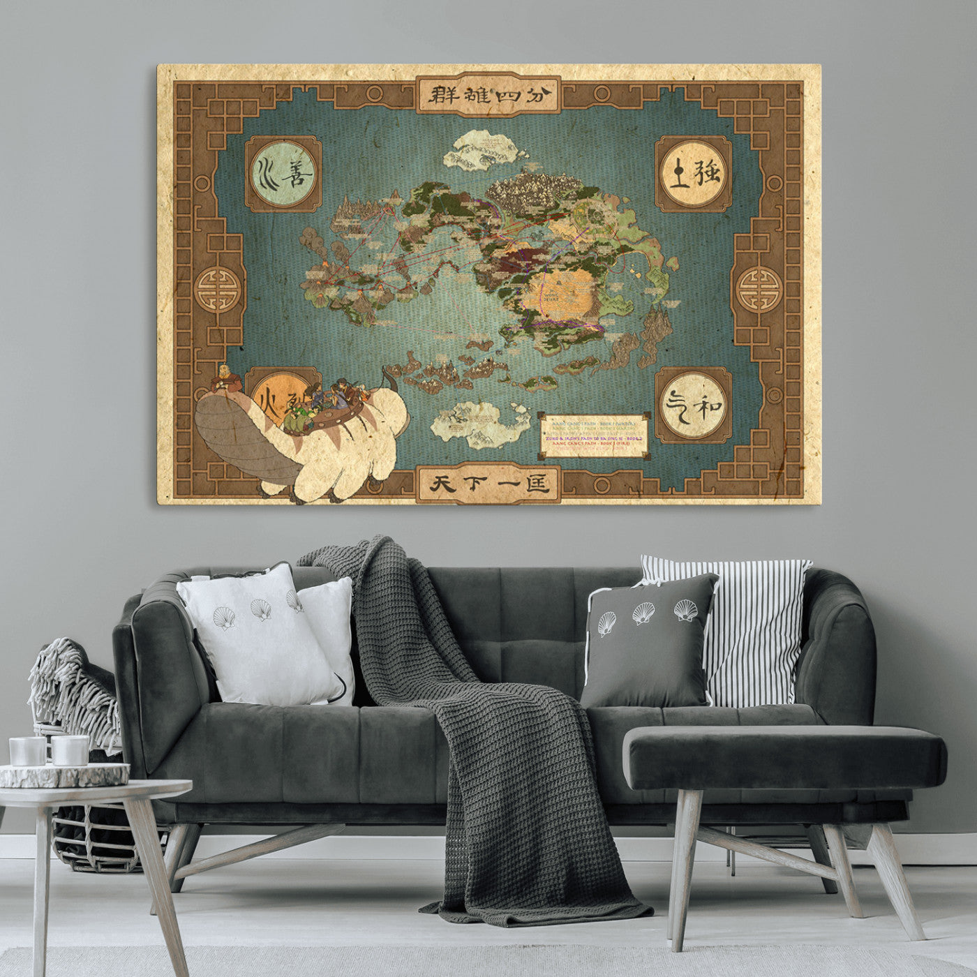 MGV-CV-36X24 - Push Pin World Map Canvas Print – Framed Wall Art for Couples to Track Their Travels – Anniversary