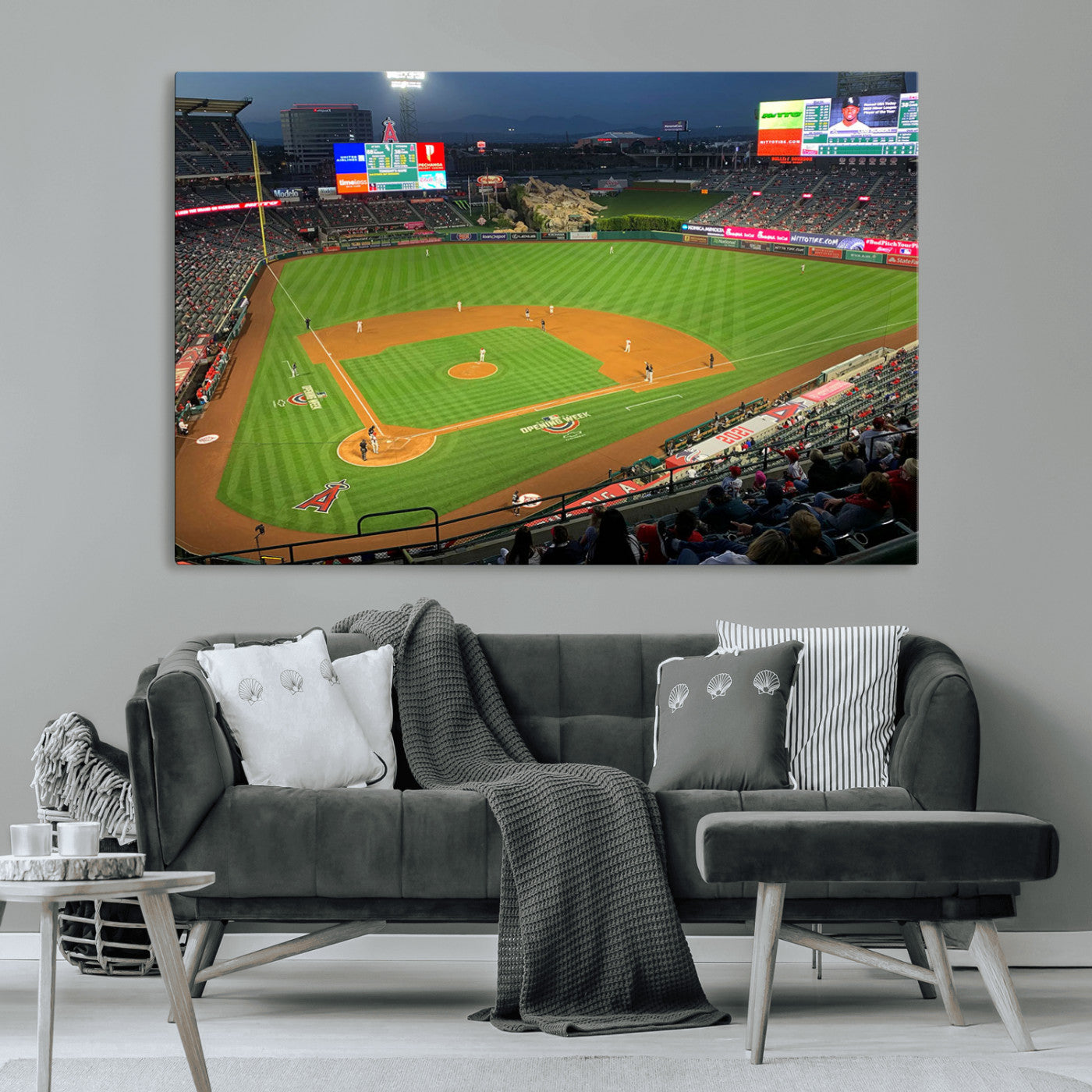 MGV-CV-36X24 - Angel Stadium Aerial View – Los Angeles Angels Baseball Canvas Print, Framed, Ready to Hang