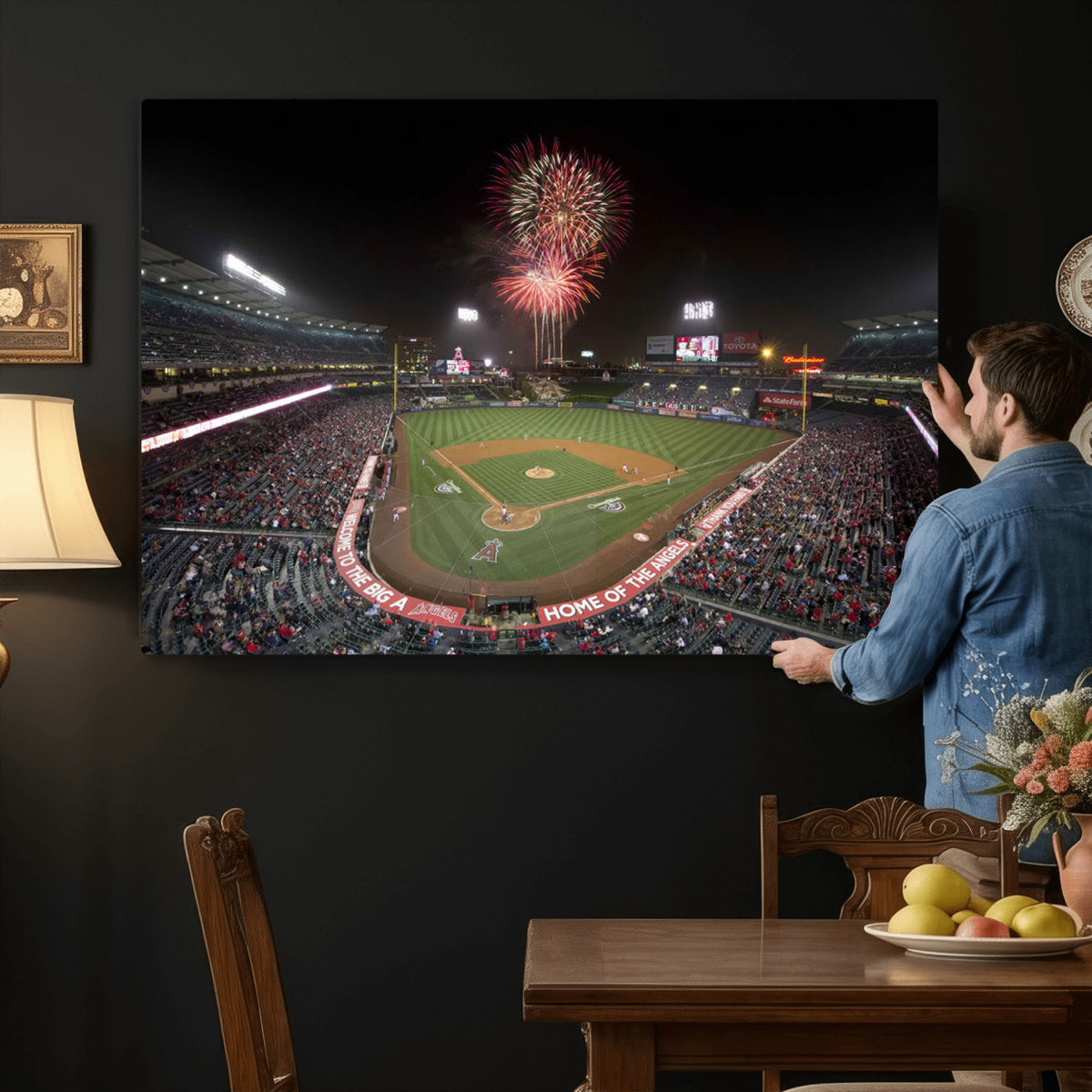 63592-MGV-CV-36X24 - Angel Stadium in Los Angeles Stadium Wall Art Canvas Print