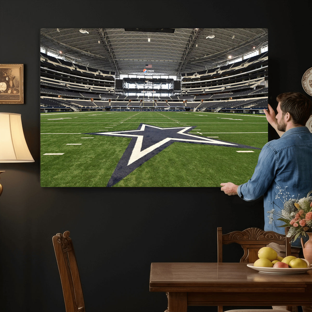 14834-MGV-CV-36X24 - Dallas Cowboys Football Team Print - Arlington AT&T Stadium
