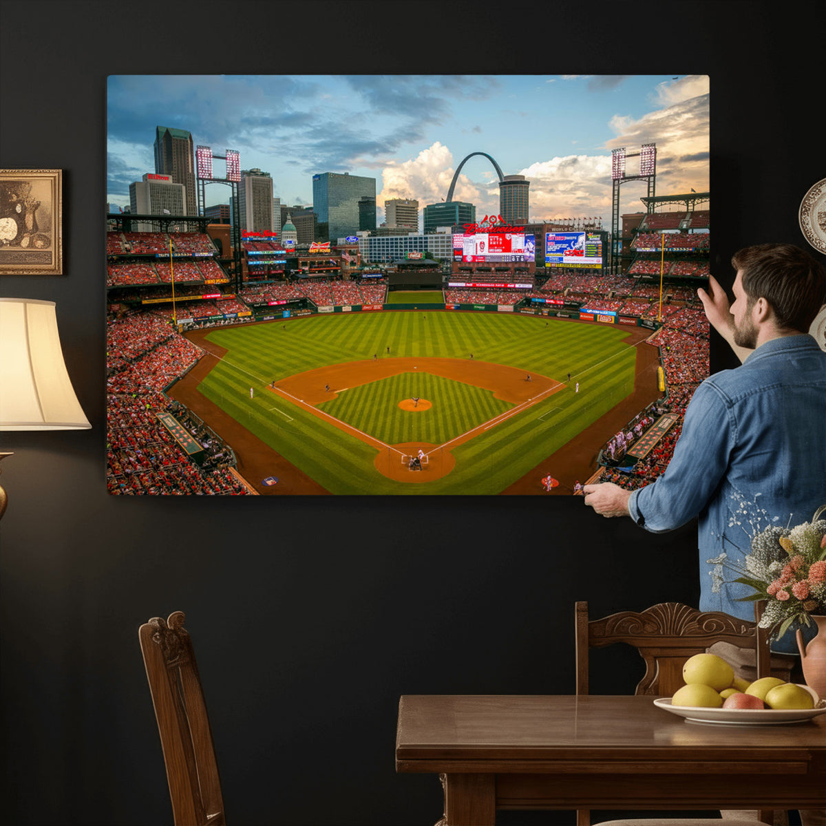 91908-MGV-CV-36X24 - Busch Stadium Wall Art Print | St. Louis Cardinals Baseball